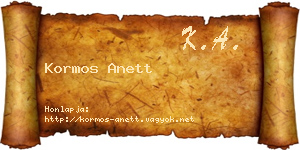 Kormos Anett névjegykártya
